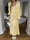 Knit Dress and Cardigan Sweater Set DJPT