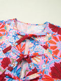 Print Tie Front Midi Dress DJPT