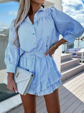 Shirt and Skirt Set with Ruffle Details DJPT