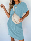 Round Neck Short Sleeve Mini Dress DJPT