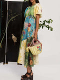 Round Neck Puff Sleeve Dress DJPT