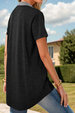 Size Half Button Short Sleeve T-Shirt DJPT