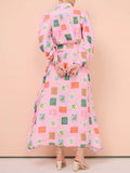 Button Front Long Sleeve Shirt Dress DJPT