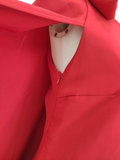 A Line Boat Neckline Red Satin Short Homecoming Dresses Birthday Outfits With Cape SD372