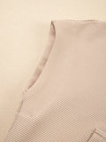Half Zip Kangaroo Pocket Top and Drawstring Shorts Set DJPT