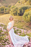 Women's Lace Pregnant Woman Drags-And-Eared Tset Dress Photoless Sleeveless Dress 8862 Maternity