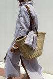 Button Up Three-Quarter Sleeve Dress DJPT