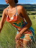 Halter Ruched Mini Dress with Side Drawstring DJPT