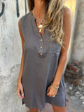 Size Notched Sleeveless Mini Dress Plus Size DJPT