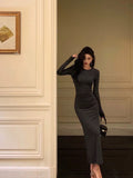 Sheath Scoop neckline Black Prom Dresses Birthday Outfits Evening Gown SD1106
