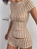 Round Neck Top and Shorts Lounge Set DJPT