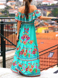 Off Shoulder Ruffle Maxi Dress DJPT