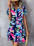 Button Down Short Sleeve Dress DJPT