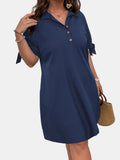 Detail Shift Dress with Tie Sleeves DJPT
