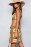 Crochet Halter Neck Cami and Skirt Sweater Set DJPT