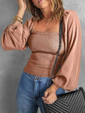 Square Neck Balloon Sleeve Blouse DJPT