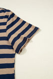 Striped V-Neck Midi T-Shirt Dress DJPT