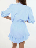 Shirt and Skirt Set with Ruffle Details DJPT