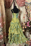 Ball Gown Straps Satin Sage Green Long Party Dress Prom Dresses SD1506 HZ0628