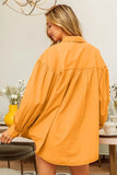 Vintage Washed Gathered Sleeve Oversized Shirt DJPT