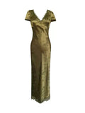 Mermaid V Neckline Short Sleeves Lace Green Floor Length Evening Dress Prom Dresses SD1604
