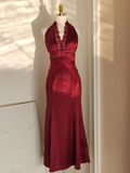 Sheath V neckline Satin Homecoming Dresses Burgundy Birthday Outfits SD375