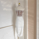2 Pieces Top and Skirt Ivory Women's Long Vacation Dresses SD330