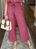 Size Button-Up Shirt and Wide-Leg Pants Set Plus Size DJPT