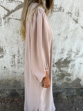 Size Slit V-Neck Balloon Sleeve Midi Dress Plus Size DJPT