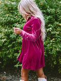 Neck Buttoned Mini Dress DJPT