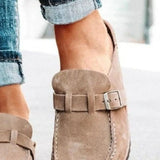 Toe Low Heel Buckle Loafers DJPT