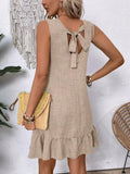 Hem Round Neck Sleeveless Dress DJPT