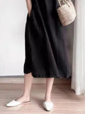 Size Casual Round Neck Midi Dress Plus Size DJPT