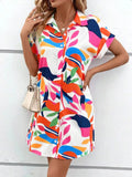 Button Down Short Sleeve Dress DJPT
