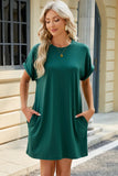 Neck Rolled Short Sleeve Tee Dress DJPT