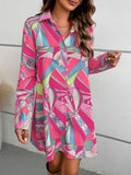 Sleeve Collared Shirt Dress DJPT