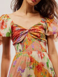 Sweetheart Neck Puff Sleeve Maxi Dress DJPT