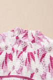 Frilled Collar Short Sleeve Blouse Top DJPT