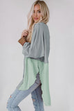 Texture Round Neck Long Sleeve Blouse DJPT