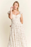 By Jane Full Size Ruffle Sleeve Tiered Maxi Dress Plus Size DJPT