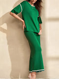 Trim T-Shirt and Drawstring Pants Set DJPT