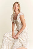 By Jane Full Size Ruffle Sleeve Tiered Maxi Dress Plus Size DJPT