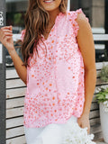 Ruffle Tie Neck Sleeveless Blouse DJPT