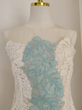 A line Ivory Blue Lace Party Dress Holiday Birthday Outfits For Women SD366