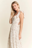 By Jane Full Size Ruffle Sleeve Tiered Maxi Dress Plus Size DJPT