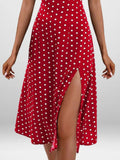 Size Slit Printed Cami Midi Dress Plus Size DJPT