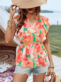 Ruffle Cap Sleeve Blouse DJPT