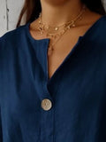 Size Casual Notched Drop Shoulder Blouse Plus Size DJPT