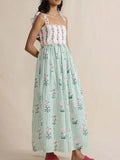 Striped Maxi Cami Dress with Tie Straps DJPT