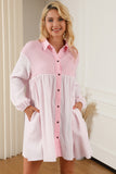 Collared Neck Dropped Shoulder Mini Dress DJPT
